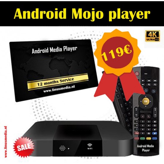 Android 4K MOJO BOX + 12 MONTHS SERVICE Android 4K MOJO BOX + 12 MONTHS SERVICE